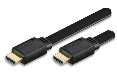 High Speed HDMI with Ethernet Kabel -- Flachkabel, schwarz, 10m