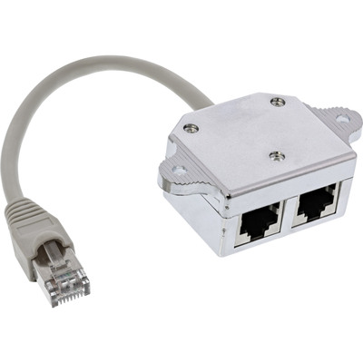 InLine® ISDN Port-Doppler, 1x RJ45 Stecker an 2x RJ45 Buchse, mit Kabel (Produktbild 1)
