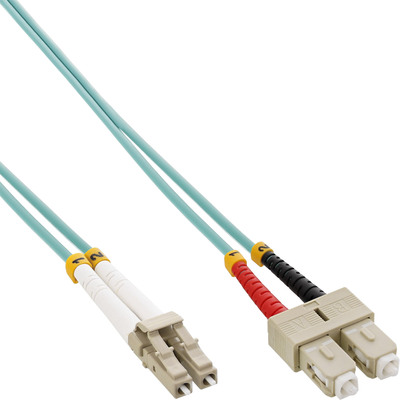 InLine® LWL Duplex Kabel, LC/SC, 50/125µm, OM3, 1m (Produktbild 1)