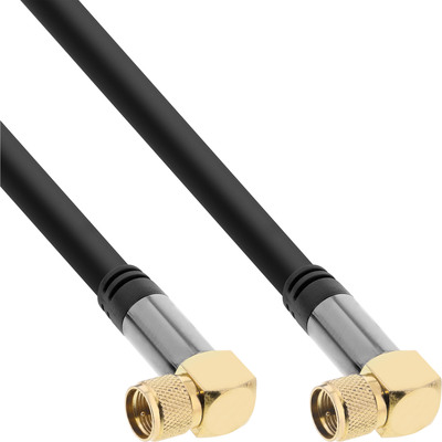 InLine® Premium SAT-Kabel, 4x geschirmt, 2x F-Stecker gewinkelt, >110dB, 1m