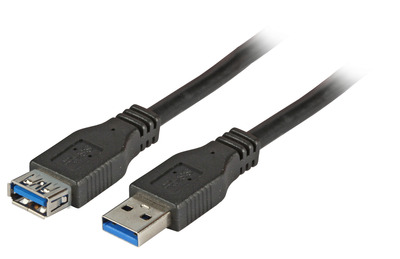 USB3.0 Verlängerungskabel A-A, St.-Bu. -- 5,0m, schwarz, Premium